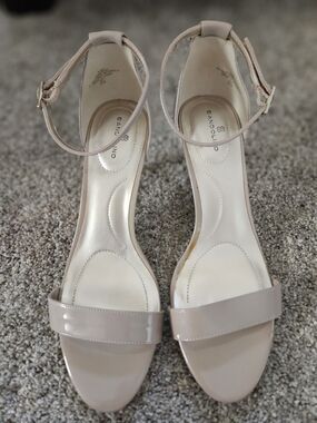 Bandolino Nude Patent Ankle-Strap Sandals